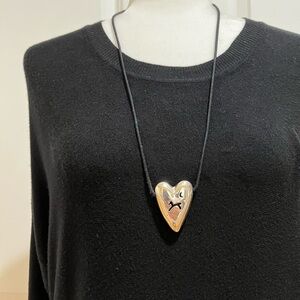 ANNIE KAJIYA Sterling Silver “Sign Language” Heart Pendant Necklace